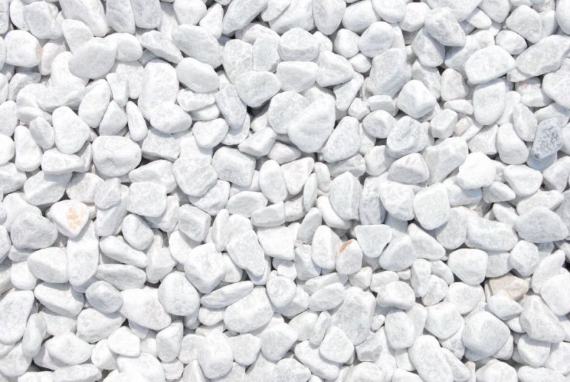 Mramorový oblázek, Kararská bílá, více frakcí - Frakce: 16-25 mm, 25 Kg