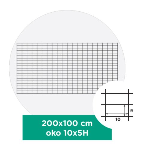 Gabionový sítě s oky 10x5 cm, více rozměrů - Rozměry sítě: 200x100