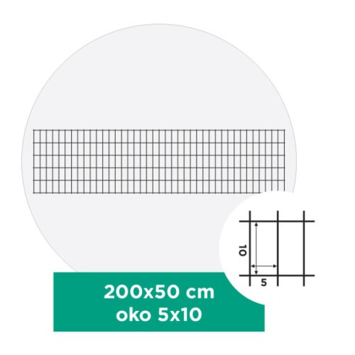 Gabionový sítě s oky 5x10 cm, více rozměrů - Rozměry sítě: 200x50