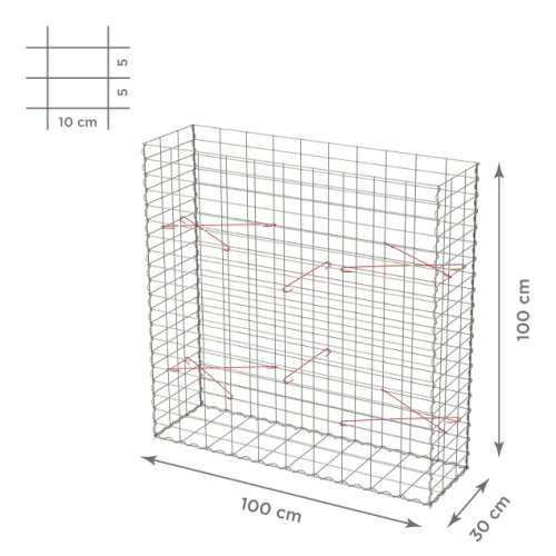 Gabionový koš 10x5, bez víka, různé rozměry - Rozměry koše: 100x30x100 cm