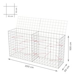 Gabionový koš 10x10, s víkem, různé rozměry
