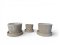 Betonové květináče s miskou VENI PURE  - sada 3ks