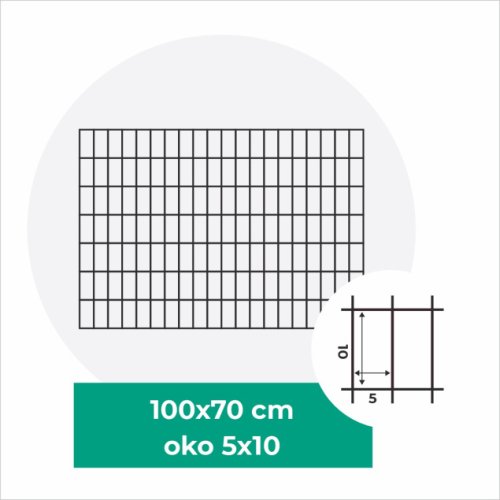 Gabionový sítě s oky 5x10 cm, více rozměrů - Rozměry sítě: 100x70