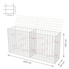 Gabionový koš 10x5, s víkem, různé rozměry