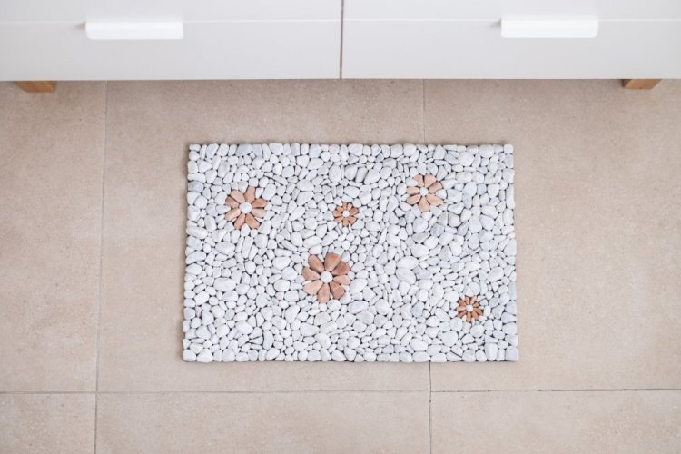 Masážní kamenná deska s motivem - květy, více velikostí - Velikost desky: 60x40