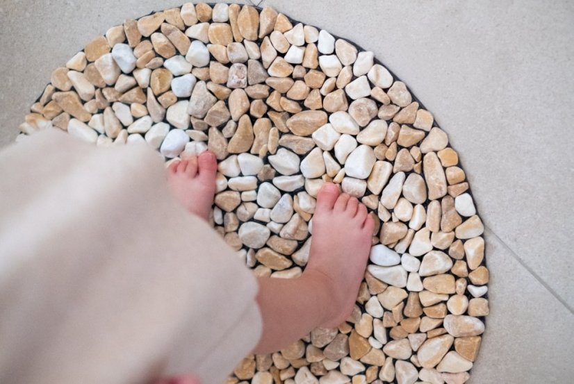 Masážní kamenná deska, Siena žlutá, průměr 50 cm