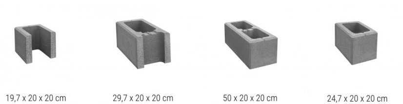 Betonová plotová a zdící tvárnice Nuovo XL 50x20x20cm, více barev