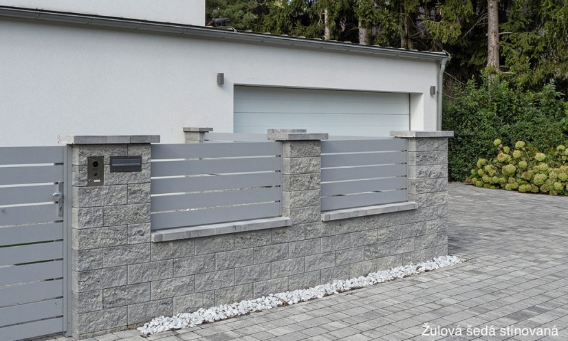 Betonová plotová a zdící tvárnice Faro, 40x20x15cm, více barev - Barva: Platina stínovaná