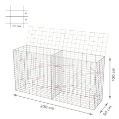 Gabionový koš 10x5, s víkem, různé rozměry