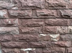 UK Pískovec, řezaný  štípaný přírodní obklad, červený, šířka 6 cm