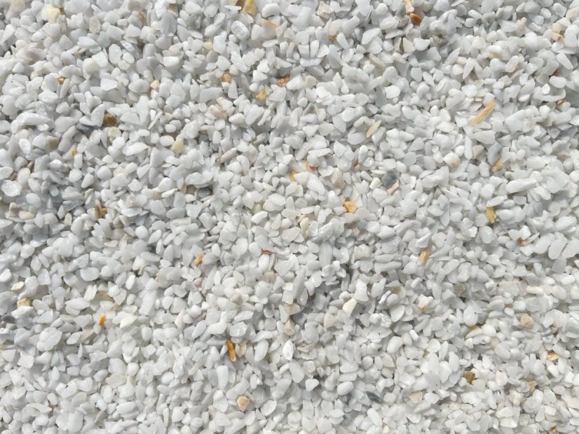 Mramorová drť, Kararská bílá, více frakcí - Frakce: 3-5 mm, 25kg