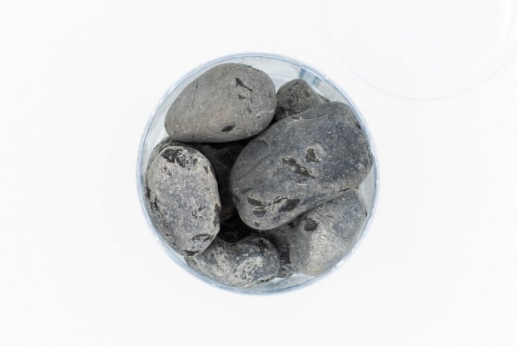 Mramorový oblázek, Ebanově černá|40-60 mm, dóza 1,5 l (cca 2kg)