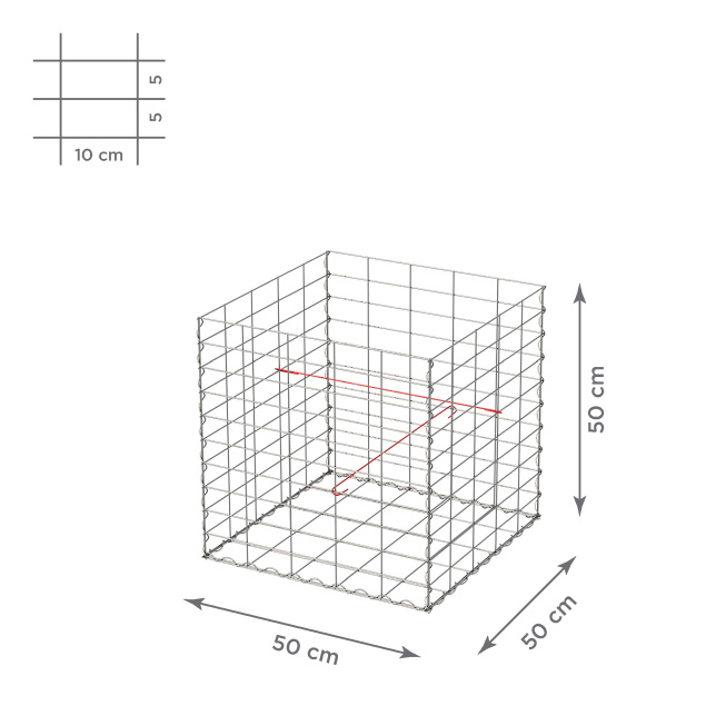 Gabionový koš 10x5, bez víka, různé rozměry - Rozměry koše: 200x100x100 cm