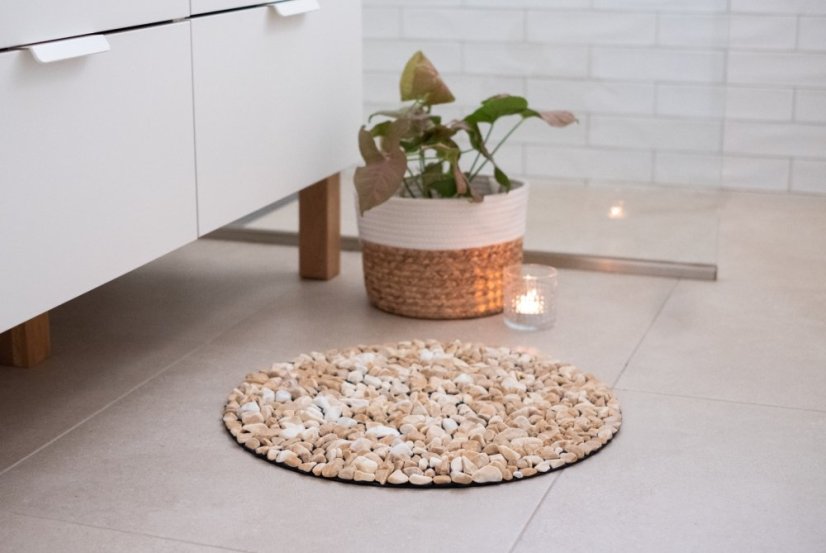 Masážní kamenná deska, Siena žlutá, průměr 50 cm