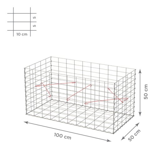 Gabionový koš 10x5, bez víka, různé rozměry - Rozměry koše: 100x50x50 cm