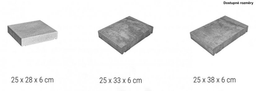 Betonová krycí deska s okapovým nosem, 25x 28 x 6 cm, více barev