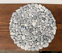 Masážní kamenná deska  - dětská, mramor Ledově modrá,  kruh průměr 27 cm