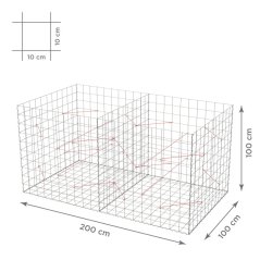 Gabionový koš 10x10, bez víka, různé rozměry