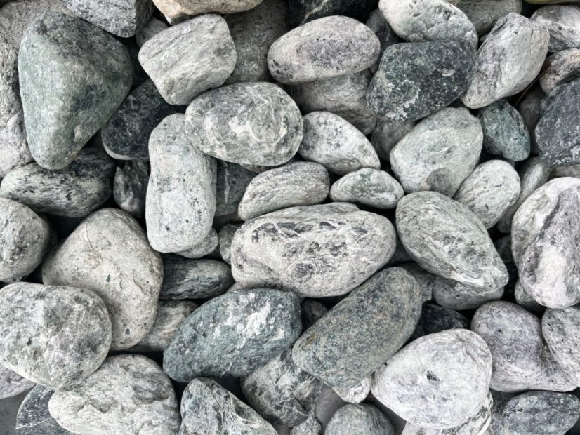 Mramorový oblázek, Alpská zelená, více frakcí - Frakce: 40-60 mm, 25 Kg