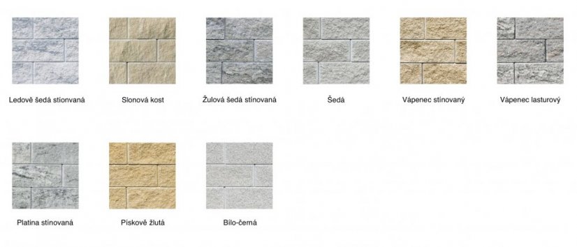 Betonová plotová a zdící tvárnice Faro, 1/2 kvádr, 19,7x20x15 cm, více barev - Barva: Bílo-černá