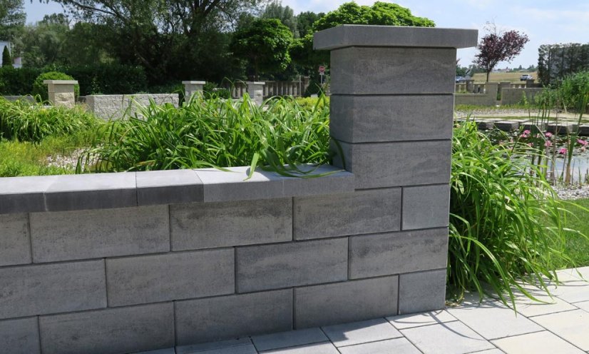 Betonová plotová a zdící tvárnice Classic, 40x20x16cm, více barev - Barva: Kovově šedá stínovaná