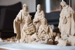 Velký  Betlém  z pískovce - 10 figur