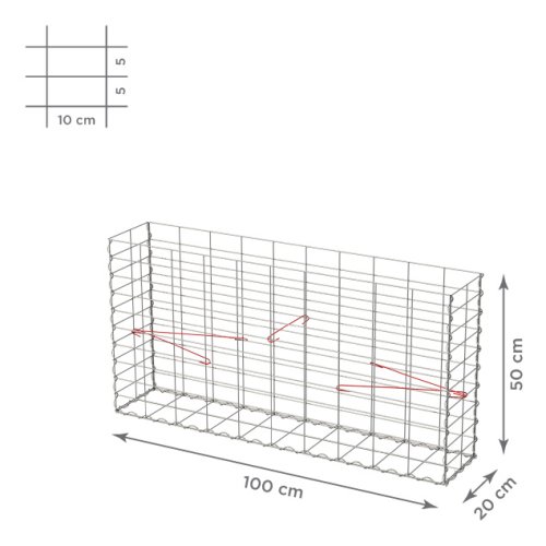 Gabionový koš 10x5, bez víka, různé rozměry - Rozměry koše: 100x20x50 cm