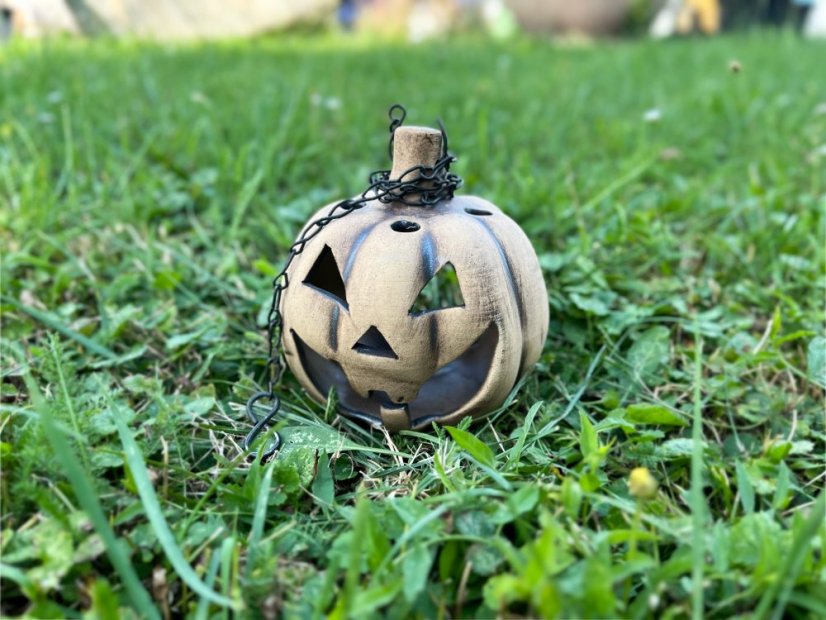 Keramická socha, Dýně přírodní malá, Halloween