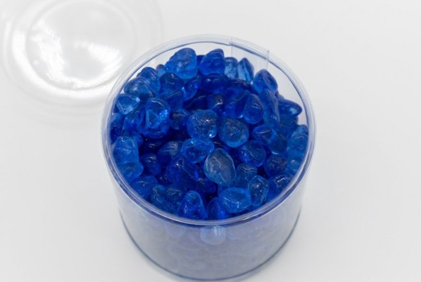 Skleněná drť, Zářivě modrá 4-8 mm, dóza 0,4l (cca 0,4kg)