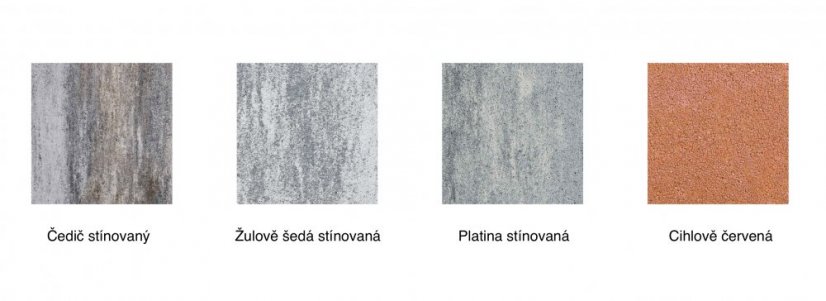 Betonová dlažba pásková Grado, žulová šedá stínovaná, 23,8 x 7,8 x 8 cm