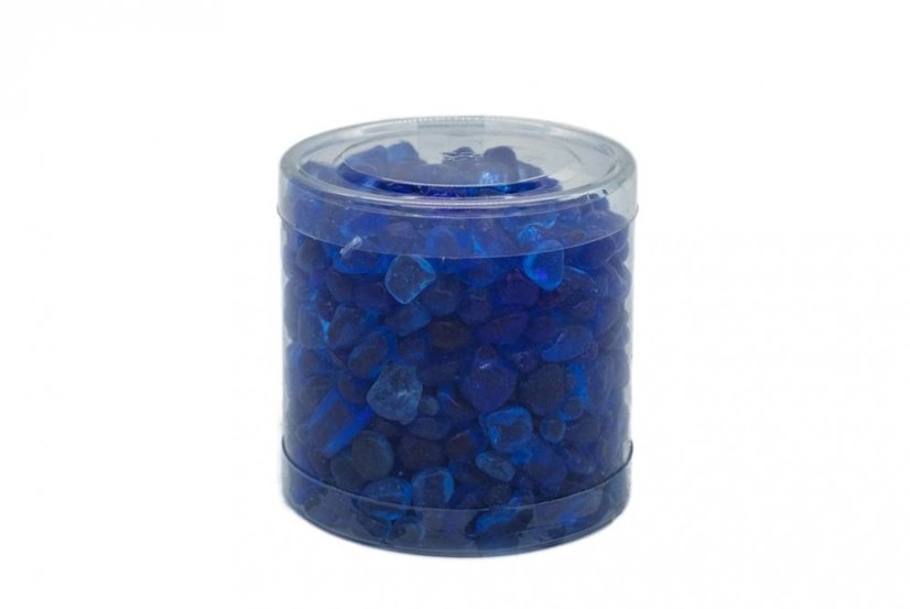 Skleněná drť, Zářivě modrá 4-8 mm, dóza 0,4l (cca 0,4kg)