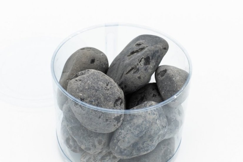Mramorový oblázek, Ebanově černá|40-60 mm, dóza 1,5 l (cca 2kg)
