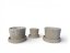 Betonové květináče s miskou VENI PURE  - sada 3ks