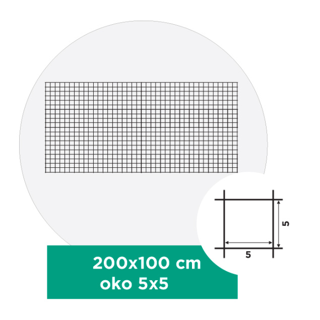 Gabionové sítě s oky 5x5 cm, více rozměrů - Rozměry sítě: 200x100