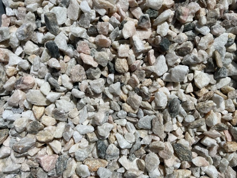 Mramorová drť, Růžovo-bílá, 1500kg (bag), více frakcí
