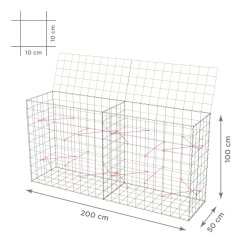 Gabionový koš 10x10, s víkem, různé rozměry