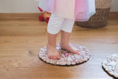 Masážní kamenná deska  - dětská, mramor Verona červená, kruh průměr 27 cm