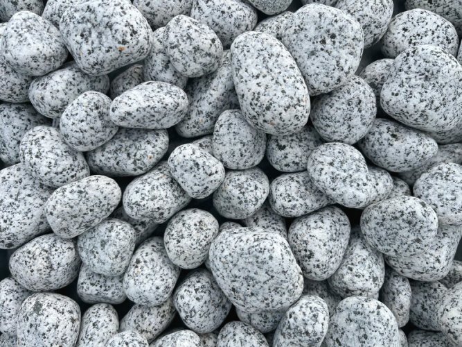 Granitový oblázek, Sůl a pepř, více frakcí - Frakce: 25-50 mm, 25 Kg