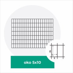 Gabionový sítě s oky 5x10 cm, více rozměrů