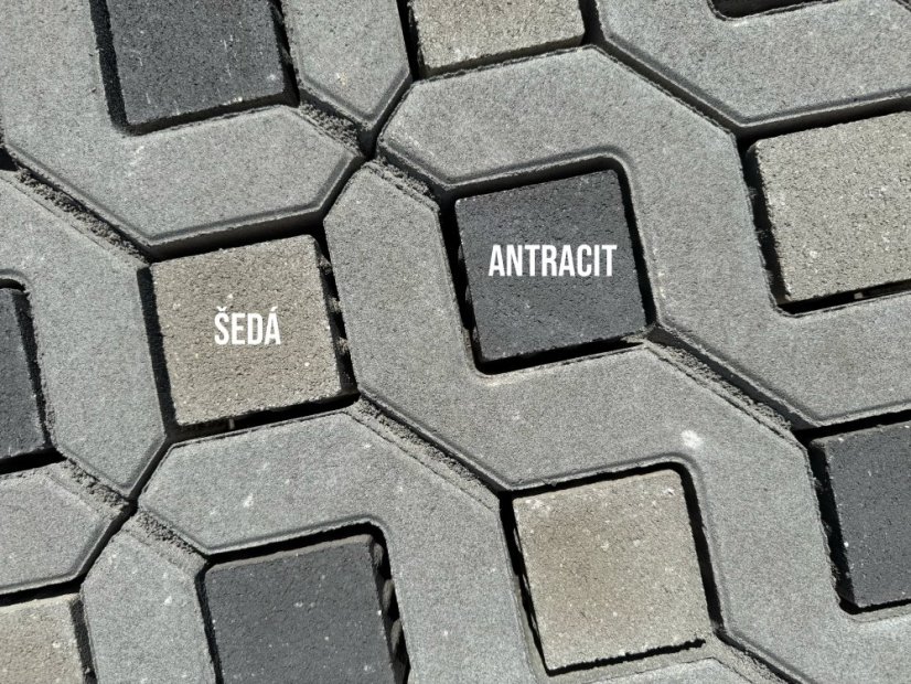 Betonová dlažba kostka Sigma, 7,8x7,8x8 cm, více barev - Provedení Sigma: Cihlově červená