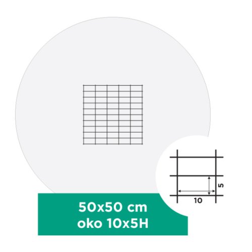 Gabionový sítě s oky 10x5 cm, více rozměrů - Rozměry sítě: 50x50