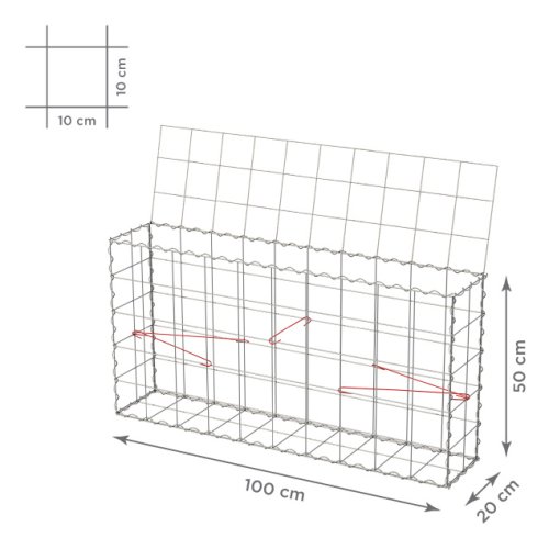 Gabionový koš 10x10, s víkem, různé rozměry - Rozměry koše: 100x20x50 cm