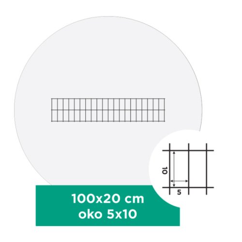 Gabionový sítě s oky 5x10 cm, více rozměrů - Rozměry sítě: 100x20