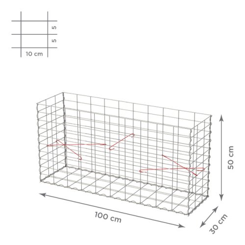 Gabionový koš 10x5, bez víka, různé rozměry - Rozměry koše: 100x30x50 cm